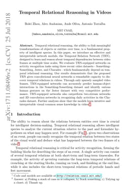 Temporal Relational Reasoning in Videos