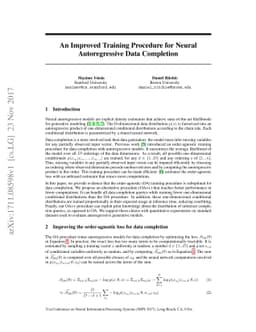 An Improved Training Procedure for Neural Autoregressive Data Completion