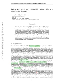 IVE-GAN: Invariant Encoding Generative Adversarial Networks