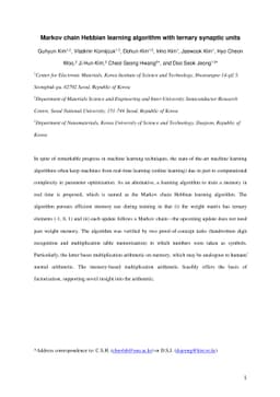 Markov chain Hebbian learning algorithm with ternary synaptic units