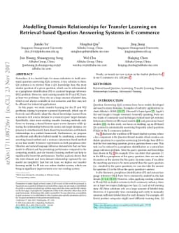 Modelling Domain Relationships for Transfer Learning on Retrieval-based
  Question Answering Systems in E-commerce