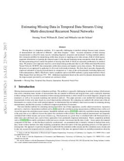Estimating Missing Data in Temporal Data Streams Using Multi-directional
  Recurrent Neural Networks