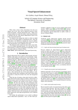 Visual Speech Enhancement