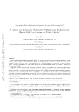 A Survey and Taxonomy of Resource Optimisation for Executing Bag-of-Task
  Applications on Public Clouds
