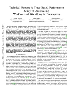 Technical Report: A Trace-Based Performance Study of Autoscaling
  Workloads of Workflows in Datacenters