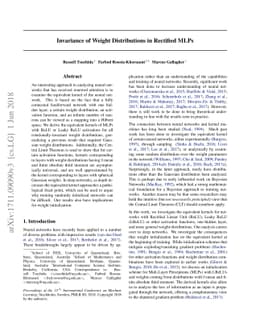 Invariance of Weight Distributions in Rectified MLPs