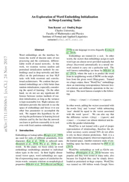 An Exploration of Word Embedding Initialization in Deep-Learning Tasks