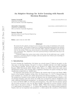 An Adaptive Strategy for Active Learning with Smooth Decision Boundary