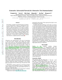 Generative Adversarial Network for Abstractive Text Summarization