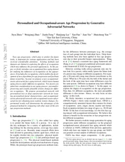 Personalized and Occupational-aware Age Progression by Generative
  Adversarial Networks