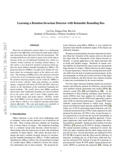 Learning a Rotation Invariant Detector with Rotatable Bounding Box