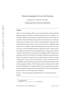 Structure propagation for zero-shot learning