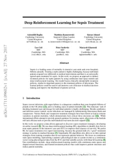 Deep Reinforcement Learning for Sepsis Treatment
