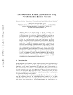 Data Dependent Kernel Approximation using Pseudo Random Fourier Features