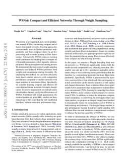 WSNet: Compact and Efficient Networks Through Weight Sampling