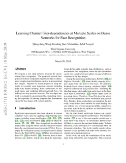 Learning Channel Inter-dependencies at Multiple Scales on Dense Networks
  for Face Recognition