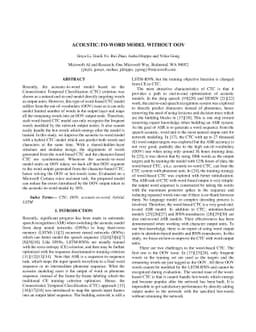 Acoustic-To-Word Model Without OOV
