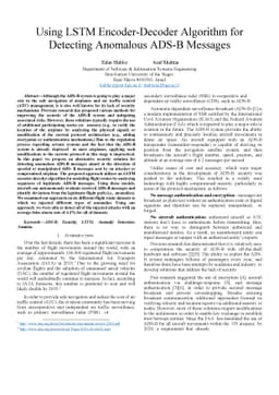 Using LSTM Encoder-Decoder Algorithm for Detecting Anomalous ADS-B
  Messages