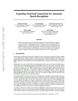Exploiting Nontrivial Connectivity for Automatic Speech Recognition
