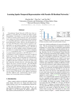 Learning Spatio-Temporal Representation with Pseudo-3D Residual Networks