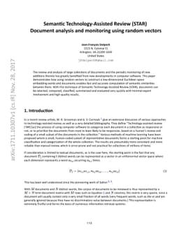 Semantic Technology-Assisted Review (STAR) Document analysis and
  monitoring using random vectors
