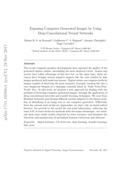 Exposing Computer Generated Images by Using Deep Convolutional Neural
  Networks