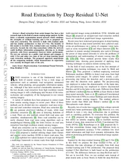 Road Extraction by Deep Residual U-Net