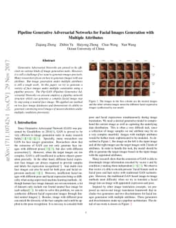 Pipeline Generative Adversarial Networks for Facial Images Generation
  with Multiple Attributes