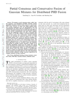 Partial Consensus and Conservative Fusion of Gaussian Mixtures for
  Distributed PHD Fusion