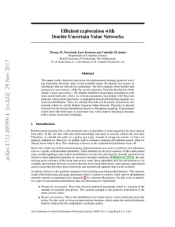 Efficient exploration with Double Uncertain Value Networks