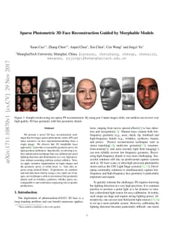 Sparse Photometric 3D Face Reconstruction Guided by Morphable Models