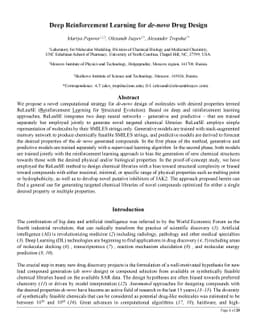 Deep Reinforcement Learning for De-Novo Drug Design