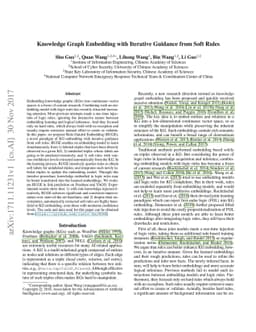 Knowledge Graph Embedding with Iterative Guidance from Soft Rules