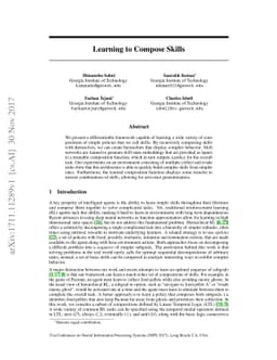 Learning to Compose Skills