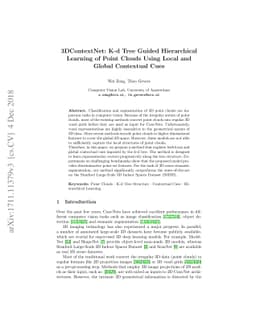 3DContextNet: K-d Tree Guided Hierarchical Learning of Point Clouds
  Using Local and Global Contextual Cues