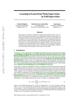 Learning to Learn from Weak Supervision by Full Supervision