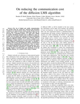 On reducing the communication cost of the diffusion LMS algorithm