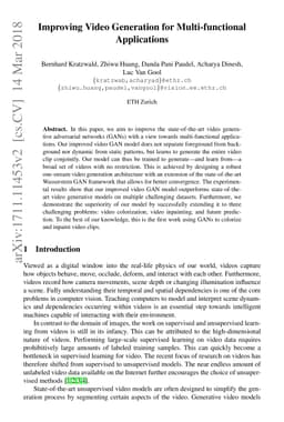 Improving Video Generation for Multi-functional Applications