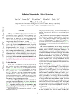 Relation Networks for Object Detection