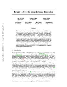 Toward Multimodal Image-to-Image Translation