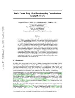 Audio Cover Song Identification using Convolutional Neural Network