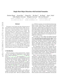 Single-Shot Object Detection with Enriched Semantics