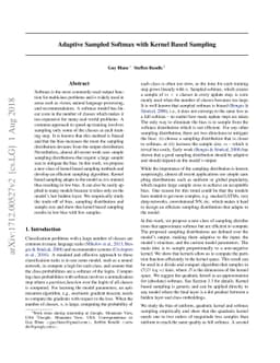 Adaptive Sampled Softmax with Kernel Based Sampling