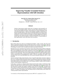 Improving Visually Grounded Sentence Representations with Self-Attention