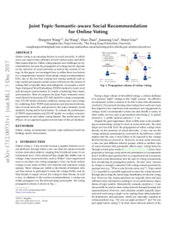 Joint Topic-Semantic-aware Social Recommendation for Online Voting