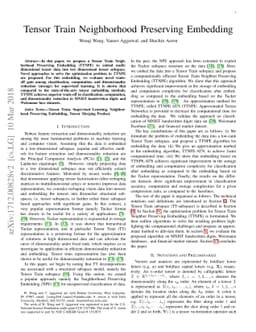 Tensor Train Neighborhood Preserving Embedding