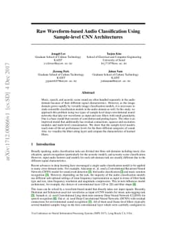 Raw Waveform-based Audio Classification Using Sample-level CNN
  Architectures
