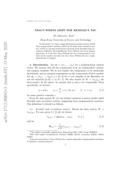 Tracy-Widom limit for Kendall's tau
