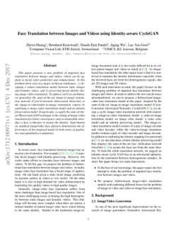 Face Translation between Images and Videos using Identity-aware CycleGAN