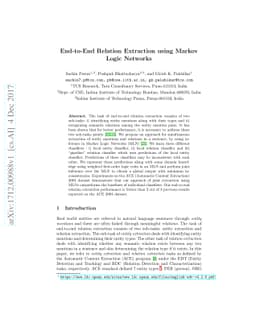 End-to-End Relation Extraction using Markov Logic Networks
